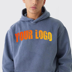 Sudadera con Capucha de Alta Calidad 100% Algodón para Hombre, Sudadera Deportiva, Ropa Urbana, Sudadera con Estampado Puff Grueso para Hombre - Product Image 2