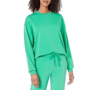 เสื้อกันหนาวแบบวินเทจของผู้หญิงเสื้อสเวตเชิ้ตคอกลมแขนยาวผ้าฟลีซ450gsm สำหรับฤดูหนาว - Product Image 1