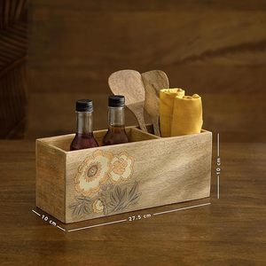 Natural Finish Wooden Printed <b>Utensil</b> Holder Low Budget Storage for Daily <b>Utensils</b> Decorated Wooden Printed <b>Utensil</b> Holder - Product Image 3