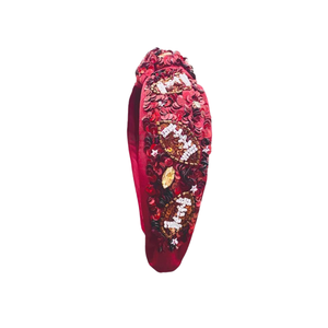 Bandeaux à perles, coiffe de créateur nouée en haut, brodée, accessoires de cheerleading pour femmes, cadeau personnalisé pour fête - Product Image 6