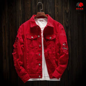 Veste en jean tricotée pour homme Ryan Pro Gear, personnalisée, écologique, confortable, fermeture à boutons, logo personnalisé, style uni, service OEM - Product Image 1