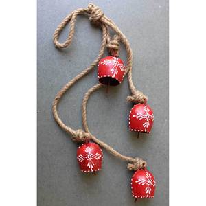 Hand Painted Indian 4 Metal <b>Bell</b> Hanging <b>Chime</b> Decorative Patio Garden Ornament with Rope Outdoor Hanging Decoration - Product Image 2
