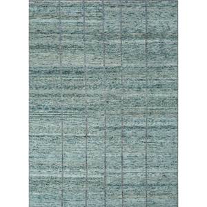 Alfombra de Lana Azul a Rayas Tejida a Mano Blythe AIWL-3059 de Gran Tamaño para Decoración de Sala de Estar y Pasillo - Product Image 1