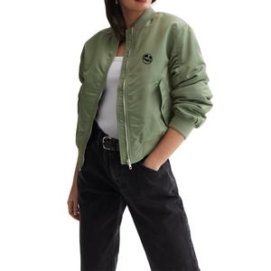 Chaqueta de Satén Transpirable Personalizada para Otoño-Invierno 2026, Chaqueta Casual de Manga Larga a Prueba de Viento para Mujer, Chaqueta Bomber de Piel de Oveja para Chicas - Product Image 1