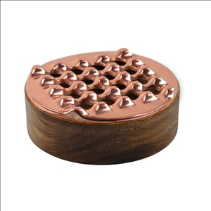 Merveilleux design rond en bois et métal doré cendrier vente en gros et fournisseurs fait à la main vente directe d'usine nouveauté - Product Image 3