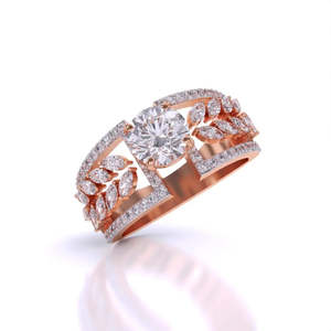 Anillo de cóctel con diamante de talla redonda Starry Night de 1.00 quilates, color F, claridad VS, diamante cultivado en laboratorio en oro de 14 quilates para fiesta de compromiso - Product Image 2