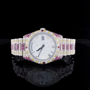 Reloj de Oro Blanco con Diamantes de Circonia Cúbica con Claridad VVS, Estilo Hip Hop, para Hombre, de Fábrica Directa, Calidad de Marca - Product Image 1