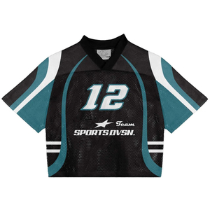 Maillot de football unisexe en maille surdimensionnée de style vintage américain pour hommes de style streetwear OEM - Product Image 5