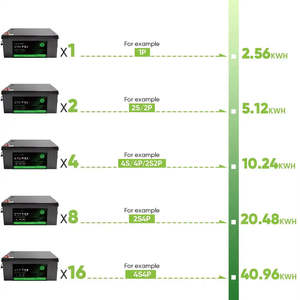 My Store <b>24V</b> 100Ah Deep Cycle Solar Lithium Ion <b>Battery</b> 12.8v 25.6v 100% Efficient Home Energy Storage System 5120Wh LiFePO4 - Product Image 2