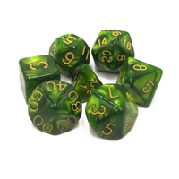 Outils de jeu en gros, logo personnalisé, écologiques, durables, dés polyédriques en acrylique, mini-dés, ensemble de 7 pièces, coins arrondis pour jeux de table