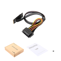 Cable M.2 M-key a U.2 SFF-8639 con Conector SATA Hembra de 15 Pines, 32Gbps, 22x60mm, en Stock