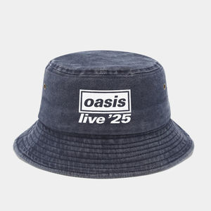 2025 Popular Retro Anti-Ultravioleta Sombrero de cubo Oasis Impreso Washed Denim Sombrilla Venta al por mayor Moda Lavabo Sombrero - Product Image 6