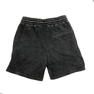 Pantalones cortos lavados con ácido personalizados con cordón al por mayor, pantalones cortos lavables vintage de algodón con estampado de hojaldre, pantalones cortos lavados con ácido personalizados 2025 para hombre - Product Image 6