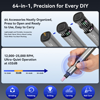 Kit d'outils rotatif sans fil B2B 5V avec brosse, 60 accessoires, vitesse variable 12000-25000 tr/min, pour gravure et sculpture DIY