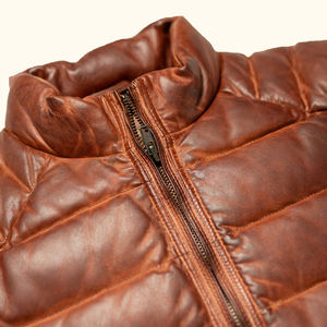 Chaleco informal transpirable de cuero genuino para hombre, chaleco con cuello en V, botón de punto, moda de invierno, cera de fresado, recién llegado, adultos - Product Image 4