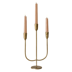 Candelabro árabe vintage de latón de alta calidad con tres brazos y acabado pulido para decoración de mesa en el hogar. - Product Image 6
