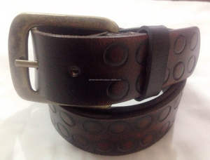 Casual Leather Belts Hand Tooled High Quality Custom Design Western Tooling Belt for <b>Men</b> & Women Made <b>in</b> India - Product Image 5