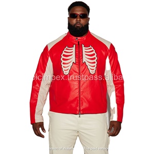 Veste en cuir de vache véritable à col montant pour hommes, vêtements d'extérieur d'hiver pour temps froid - Product Image 2