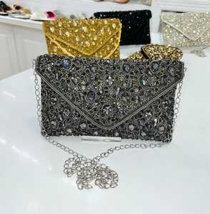 Handcrafted Designer Crystal Stone Beaded Embroidery Bridal Evening <b>Clutches</b> Elegantly Crafted for the Perfect Touch of Luxury - Product Image 6
