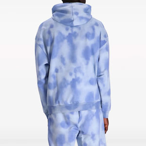 Sudadera con capucha de algodón para hombre con estampado de lazo teñido vintage de peso pesado de gran tamaño estilo callejero personalizado OEM de calidad superior - Product Image 4