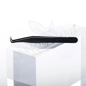 Ensemble de pinces à cils volume à pointe en fibre noire plasma à 90 degrés personnalisées Ensemble de pinces à cils en acier inoxydable de marque privée - Product Image 3