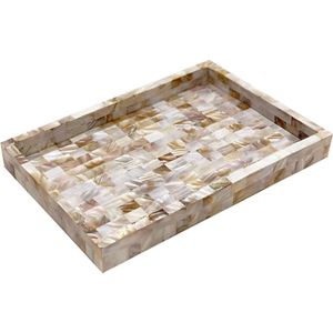 Plateau de service en nacre fait main de haute qualité, finition polie, compatible lave-vaisselle et micro-ondes, design unique pour la vaisselle Falak - Product Image 1