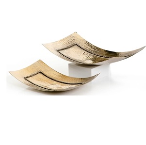 Plateau en métal et marbre de style luxueux, design artisanal, pour la décoration de table à manger, plateau de service, plateau en métal au prix de gros - Product Image 2