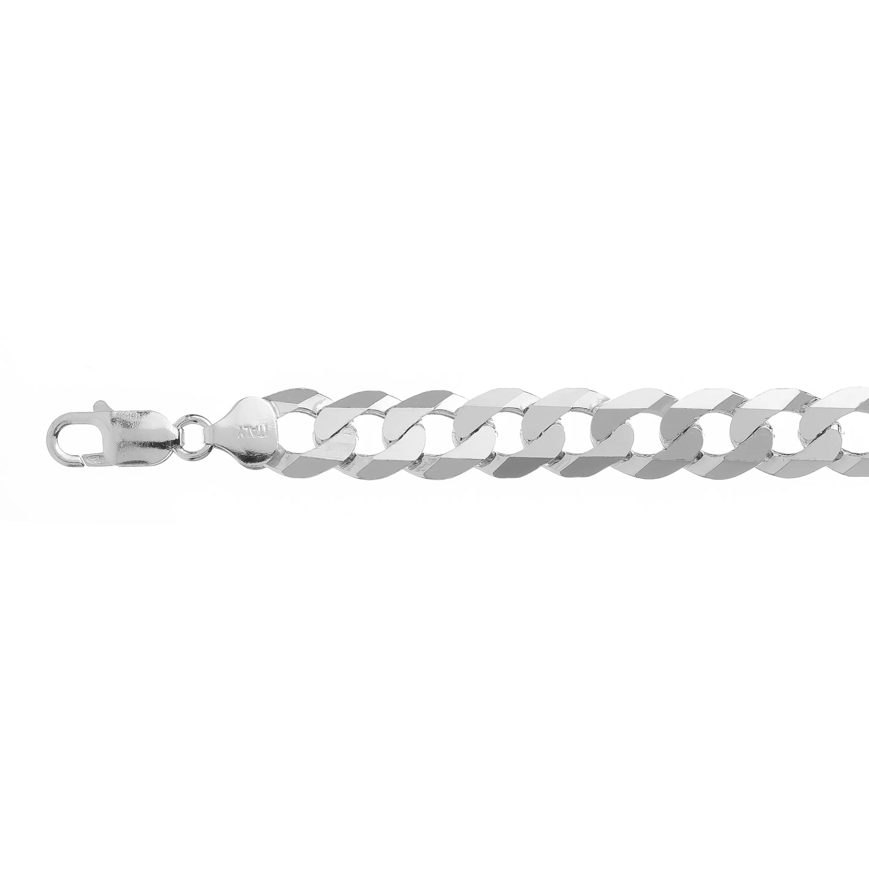 İtalya'da yapılan en kaliteli Ultra düz bordür zinciri 250 gümüş 925 farklı uzunluklarda ve galvanik tedavilerde kolye