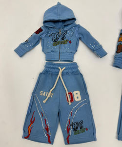 Chándal de Invierno para Niños al por Mayor, Personalizado, Holgado, con Bordado, Teñido, Estampado, con Capucha, Estilo Urbano, Forrado de Felpa de Algodón, de Secado Rápido - Product Image 1