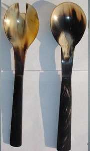 Cuchara y Tenedor para Servir Ensaladas de Cuerno de Primera Calidad, Vajilla de Cuerno para Servir Ensaladas, Venta Caliente, para el Hogar y Restaurantes - Product Image 5