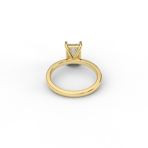 IGI Certified Emerald Cut Lab Grown Diamond Solitaire Engagement <b>Ring</b> in 14K Yellow / White And Rose Gold - Product Image 3