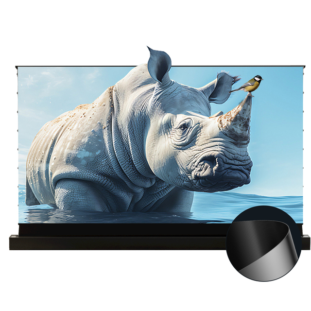 PerfecTisan Floor Rising Projector Screen 8k hd Screen Motorized Tension Floor Rising UST ALR Perforated Projector Screen