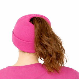 Gorro de Punto con Cola de Caballo para Mujer, con Logotipo Personalizado, Gorro de Invierno Cálido para Mujer - Product Image 5