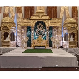 Conjunto de escenario de Walima musulmán seductor, telón de fondo de boda, decoración de escenario, espléndido conjunto de escenario de recepción de boda - Product Image 1
