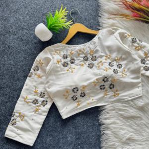 Fabricant et fournisseur de chemisiers de travail en soie miel avec fil et paillettes de Surat au prix de gros - Product Image 2