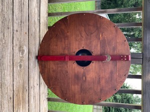 Escudo Vikingo Hecho a Mano, Históricamente Preciso, Acero con Alto Contenido de Carbono, Listones Individuales, Personalizable, Mango de Cuero DIY OEM, 23x23 Pulgadas - Product Image 5