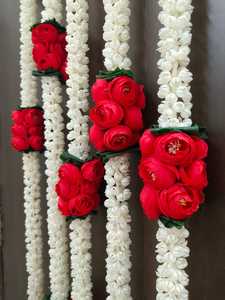 ดอกมะลิสีขาวพร้อมช่อดอกไม้รันคิวลัสสำแดงตกแต่งงานแต่งงานขนาดลวดลายและสีปรับแต่งตามธีมของคุณ - Product Image 6