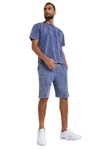 ชุดแฟชั่นฤดูร้อนสำหรับผู้ชาย ชุดกางเกงขาสั้นระบายอากาศ เสื้อยืดคอกลมลายฟอกสี ชุดกางเกงขาสั้นลำลอง ชุดกีฬา ไหล่ตก - Product Image 6