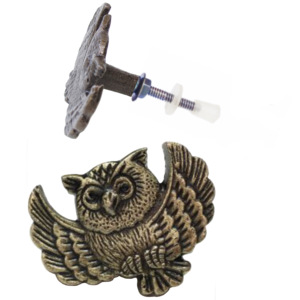 Boutons de porte en fonte hibou ailé moderne rustique en laiton Antique tiroir armoire tirer poignée pour armoire de cuisine pour commode chambre - Product Image 2