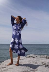 Short Ukrainian Long Sleeve Side Slit Summer <b>Boho</b> Designer Occasion Dress Festive Wear Floor Length Embroidered Long Sleeve - Product Image 4