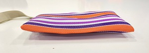 Eco-Friendly High-quality Fashion-Styled Recycled Plastic Polypropylene England Style Stripes Pattern Zipper Hasp Cosmetic Bag - Product Image 5