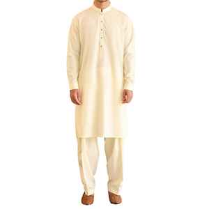 Conjunto de Moda Desi Personalizado al por Mayor para Hombre, Shalwar Kameez de Algodón Transpirable, Talla Grande, Vestido Largo Informal Islámico de Pakistán - Product Image 1