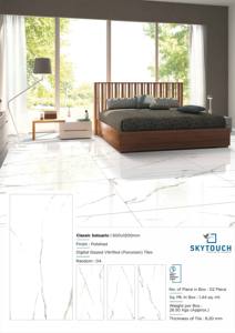 Baldosas de Porcelana de Lujo para Interiores, 60x120, Acabado Brillante, Color Crema, para Pisos y Baños, Decorativas - Product Image 4