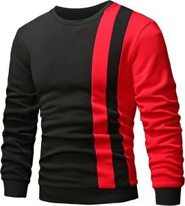 Venta caliente de los hombres Casual Crewneck sudadera prendas de vestir exteriores de lana pulóver Color Block sudadera - Product Image 5