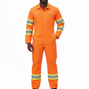 Overol de Seguridad de Alta Visibilidad con Logotipo Personalizado OEM, Certificado ANSI, con Luz LED Intermitente, Impermeable, de Poliéster, para Hombre - Product Image 1