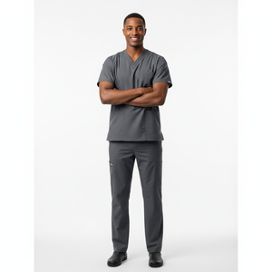 Tenues médicales pour hommes en tissu tricoté, doux, extensible, coupe confortable, couleurs et logo personnalisables pour hôpitaux, cliniques, médecins, infirmières, usage quotidien - Product Image 5