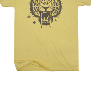 <b>Men's</b> Yellow Tiger Print Short Sleeve T-Shirt Oversized Fit O-Neck Casual Jersey Cotton 100% Cotton Quick Dry Digital Printed - Product Image 5