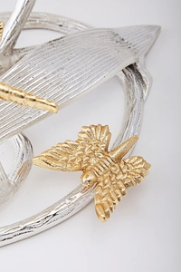 Soporte de joyería de tendencia para el hogar, joyería para fiesta de boda, bandejas de tocador, soporte de decoración, diseño de flores con acabado dorado, soporte de joyería de Metal - Product Image 3