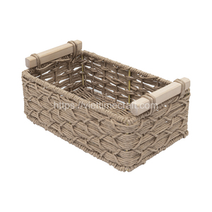 Panier de rangement en paille décoratif écologique pour la maison avec poignées Panier de pique-nique artisanal en rotin du Vietnam - Product Image 3