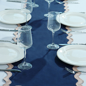 Chemin de table en lin imprimé floral Long Style rustique pour la maison Hôtel ou ferme Mariages Technique tissée - Product Image 4